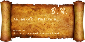 Balaskó Melinda névjegykártya