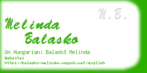 melinda balasko business card